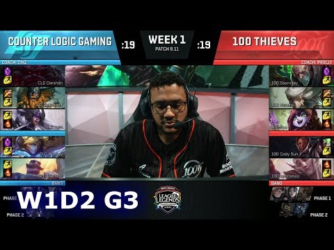 CLG vs 100 Thieves | Week 1 Day 2 S8 NA LCS Summer 2018 | CLG vs 100 W1D2