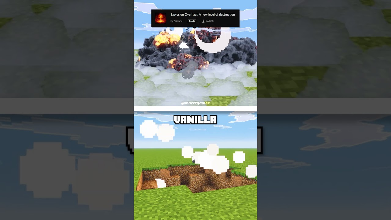 Minecraft Realistic TNT: Vanilla vs Explosion Overhaul