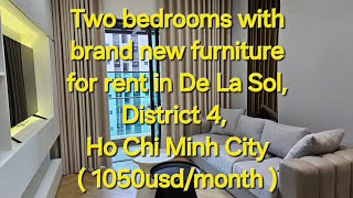 Download the video "Two bedrooms with brand new furniture for rent in De La Sol, District 4, Ho Chi Minh City."