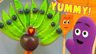 Snack Time: Peas and Thank You Peacocks | Healthy Snacks for Kids | Cooking for Preschoolers