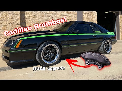 Cadillac ATS Brembo brake swap on my foxbody cobra! Chevy parts on my ford!