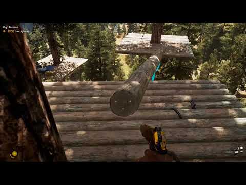 Far Cry 5 - Riding ziplines towards secret stash
