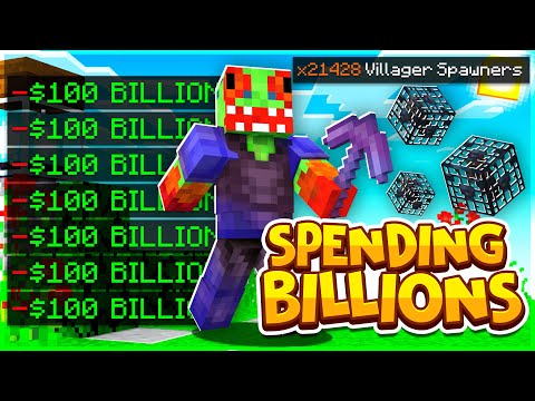 Spending $100 BILLION ON MY ISLAND IN Minecraft Skyblock | AkumaMC #13