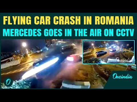 VIDEO: ‘Flying Car’ Horror in Romania, Mercedes SOARS Over Two Vehicles, Smashes Out of Frame