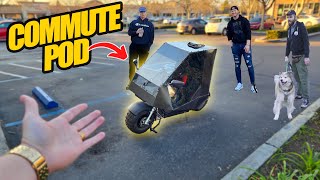 We Took the COMMUTE POD Into TOWN on it's FIRST RIDE! (INSANE REACTIONS)