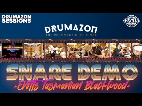 Evetts 14 x 6.5 Tasmanian Blackwood Snare Drum Demo by Drumazon Feat. Rocky Morris and Dan Sinclair