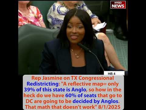Rep Jasmine on Redistricting: only 39% Anglo reflective map, how 60% seats by Anglos? math not work