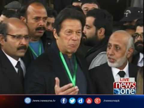 Imran Khan talks to media before Panama case hearing