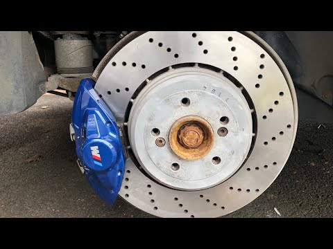 BMW E60 M5 rear brake upgrade using F chassis Brembo 2 piston calipers, e61, e63, e64 s85 v10