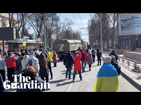 Ukraine War: Ukrainian citizens protest against Russian terror occupiers