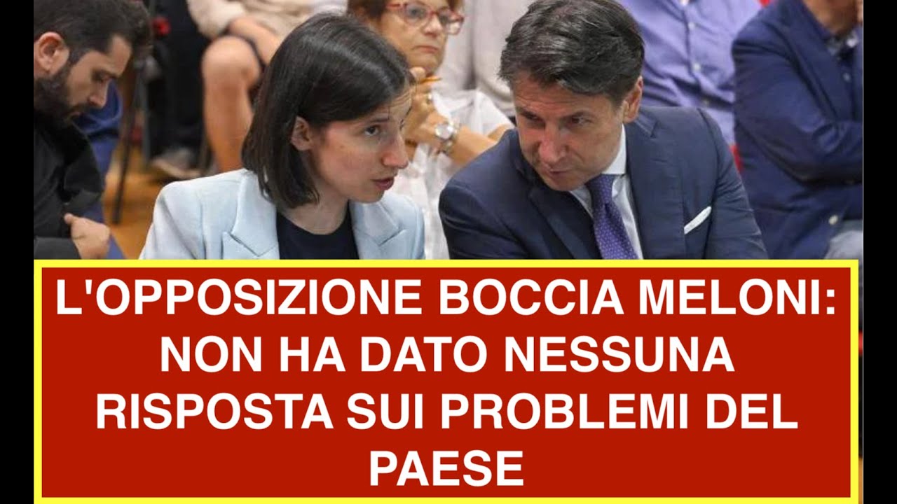 L'OPPOSIZIONE BOCCIA MELONI: NON HA DATO NESSUNA RISPOSTA SUI PROBLEMI DEL PAESE