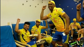 Bravo singing and dancing to Run D World in CSK Dressing Room