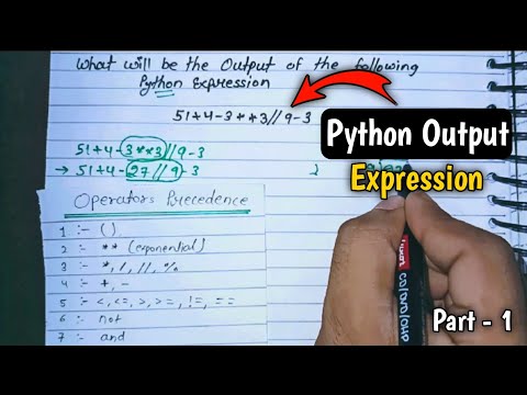 Solve Python Expression Most Important Questions Python Output Part 1