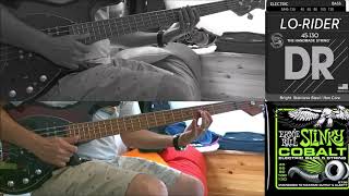 Video thumbnail for Bass Strings Comparison - DR Lo Rider Vs. Ernie Ball Cobalts by Pertybass