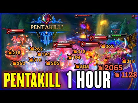 PENTAKILL 1 HOUR LOL FUN Montage 2024 #302