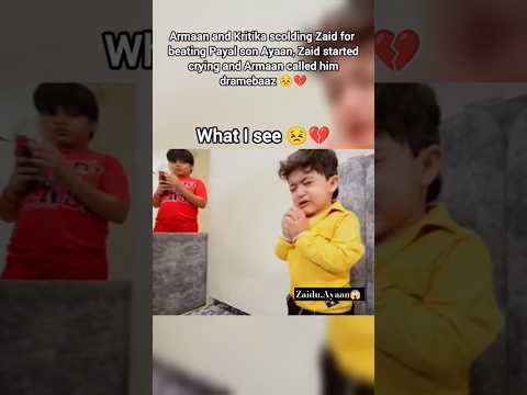 Armaan And Kritika Scolded Zaid For Beating Payal Son Ayaan, Zaid Got Any And Started Crying Then🥹😣😱