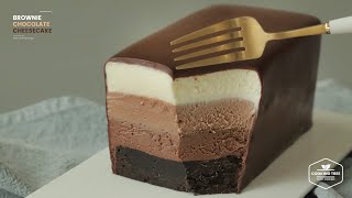 브라우니 초콜릿 치즈케이크 (노젤라틴) 만들기 : Brownie Chocolate Cheesecake (No-Gelatin) Recipe | Cooking tree