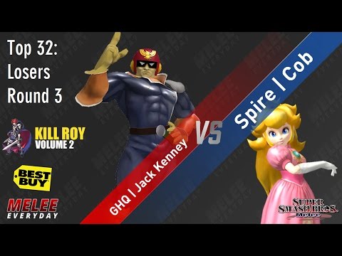 Kill Roy 2 - GHQ | Jack Kenney (Captain Falcon) vs. Spire | Cob (Peach) - SSBM - Top 32, LR3