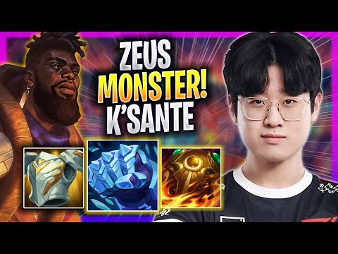 ZEUS IS A MONSTER WITH K'SANTE! - T1 Zeus Plays K'sante TOP vs Yasuo! | Season 2023