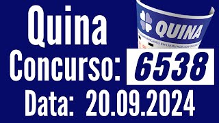 ⚡ Resultado Quina, QUINA de hoje, Quina 20/09, RESULTADO da QUINA 6538,