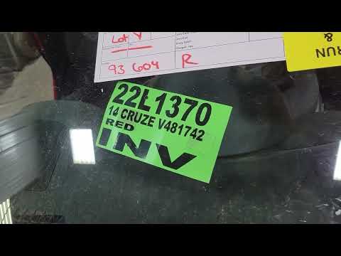 FOR SALE - 22L1370 - 2014 CHEVY CRUZE - 1.4L ENGINE