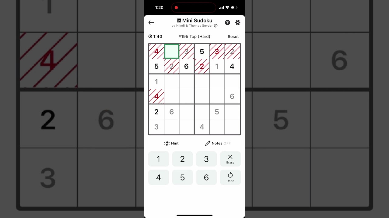 Mini Sudoku 195 | LinkedIn Gaming | #iphone  #gamishq  #gaming #games #iosgames #gameplay #linkedin