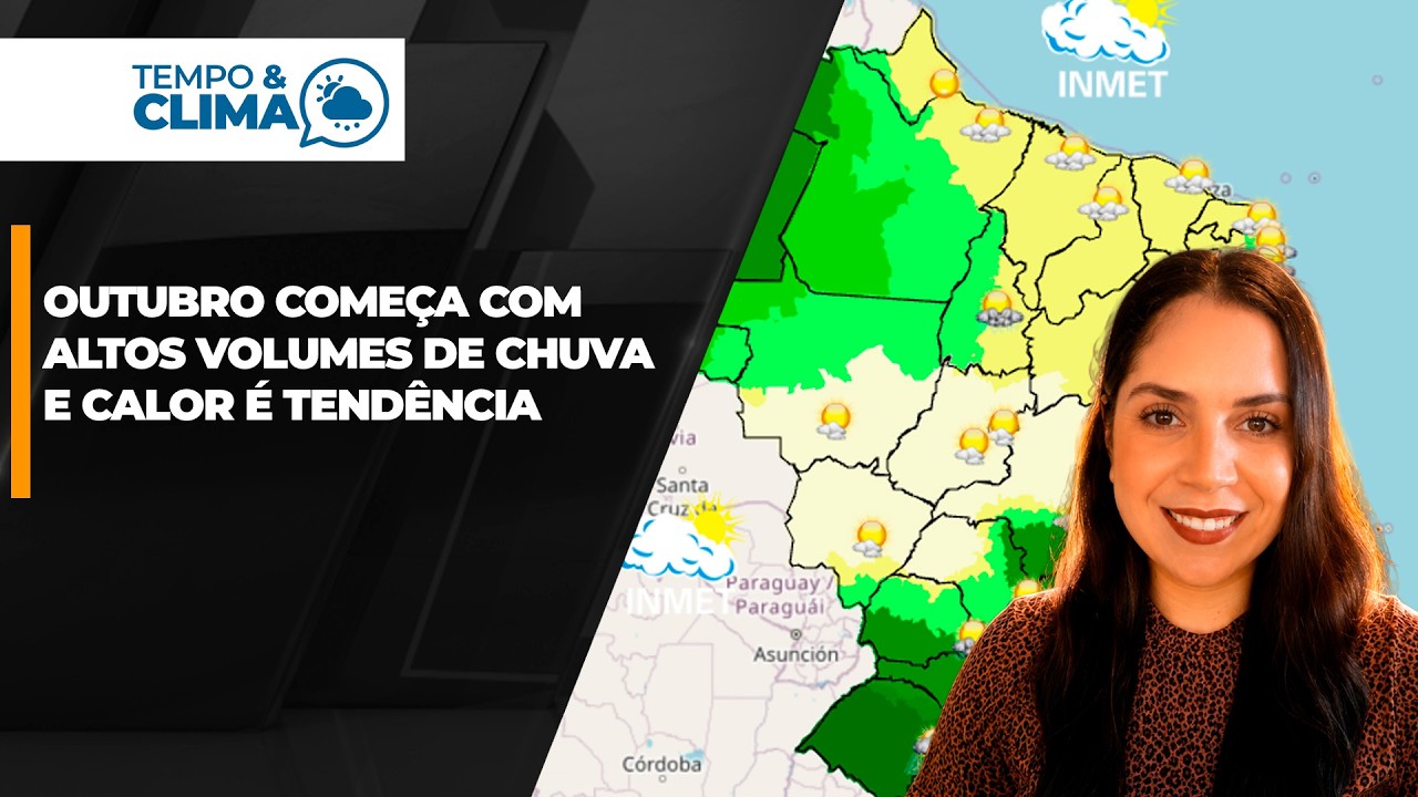 Como ficam as chuvas na primeira semana se outubro? Chuva e calor é a tendência. Confira!