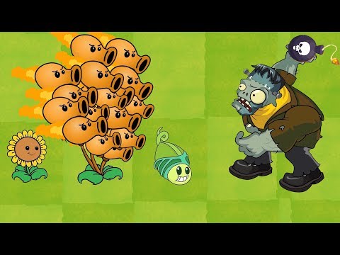 Plants vs zombies 2 Cartoon (Animation) :  Fire Threepeater vs Gargantuar Halloween