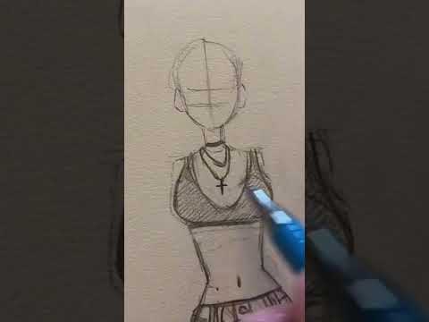 How to draw anime girl body and clothes art drawing tutorial @drawing @tips