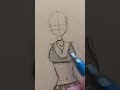 How to draw anime girl body and clothes art drawing tutorial @drawing @tips