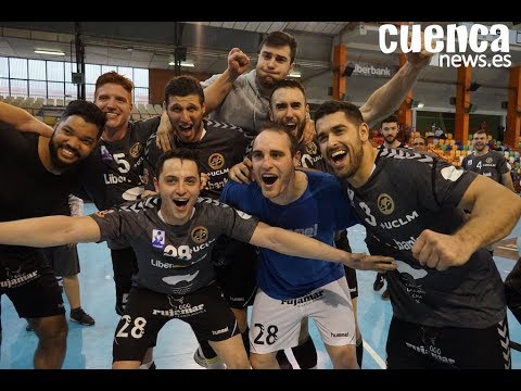 Celebración del Balonmano Ciudad Encantada tras clasificarse para jugar competición Europea el añ
