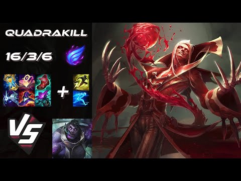 TOP Vladimir vs Dr. Mundo [QUADRAKILL] - NA Challenger Patch 26.1