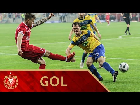 Widzew Łódź - Elana Toruń 1:1 - gol Krzysztofa Wołkowicza
