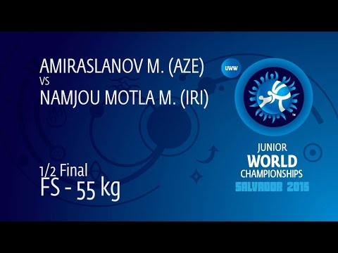 1/2 FS - 55 kg: M. AMIRASLANOV (AZE) df. M. NAMJOU MOTLA (IRI), 4-2
