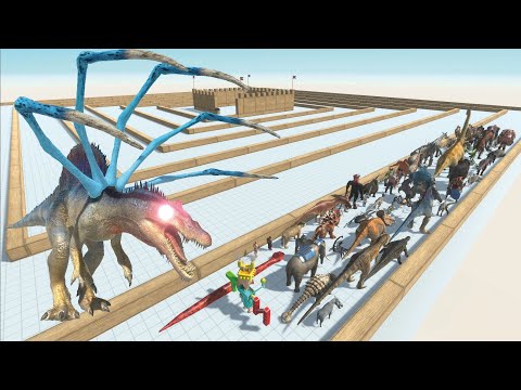 ESCAPE FROM ALIEN SPINOSAURUS - LAST SURVIVOR - SWIRL COURSE - ARBS - Animal Revolt Battle Simulator