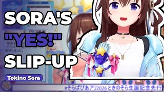Tokino Sora Accidentally Blurts "YES!" at a Live Event and Panics【Hololive】