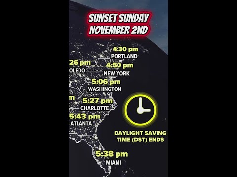 Fall back: Daylight saving time is Nov. 2