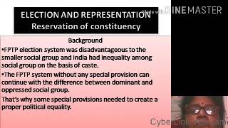 Class 11 Political Science. Election and Representation Part 3 ( Reservation of Constituencies )