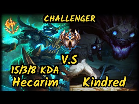 Shernfire (HECARIM) vs KINDRED - 15/3/8 KDA JUNGLE CHALLENGER GAMEPLAY - NA