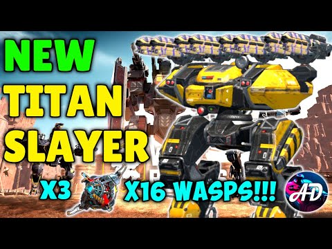 New Titan Slayer!! Overdrive BEHEMOTH HORNET 16 Wasps Power!! | War Robots Test Server Gameplay WR