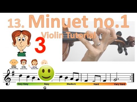 Minuet no.1 | Suzuki Violin book 1 | Notes & finger pattern tutorial on Violin | HTP TV