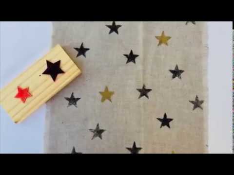 Cómo aplicar sellos sobre tela por Andy ~ OH My Chalk!