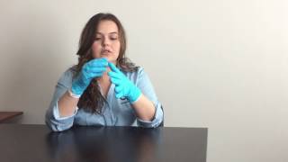 Uso y cuidado de guantes en nitrilo tipo examen