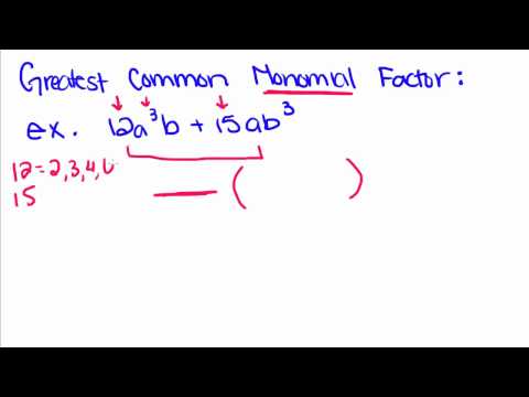 Algebra Tutorial - 22 - Greatest Common Factor