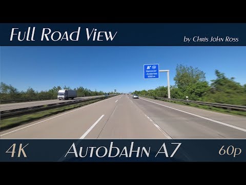 Autobahn (A7), Germany: Laatzen - Rastplatz Wülferode - Hannover-Anderten - 4K (2160p) Ultra HD
