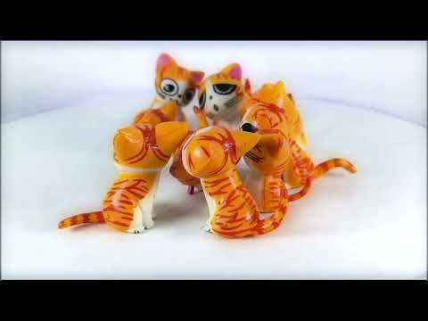 Little Naughty Kawaii Kitten Miniature Figurine - 9 Pcs/Set