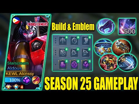 ALDOUS SEASON 25 GAMEPLAY! BUILD AND EMBLEM REVEAL TO RANK UP FAST! ALDOUS BEST BUILD 2022 - MLBB