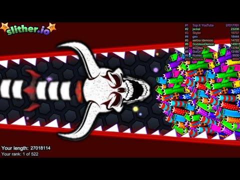 Slither.io A.I DEVIL vs Tiny Pro Snakes - Epic Skin Slitherio Vip Gameplay - World Record