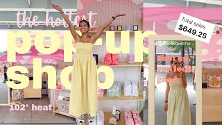 let's do a pop-up shop in 102° heat // vendor market vlog, my fave displays, talking to customers