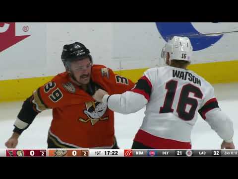 NHL Fight - Senators @ Ducks - Watson vs Carrick - 26/11/2021